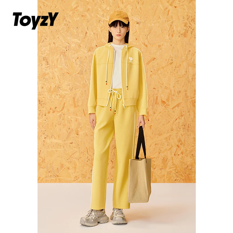 ToyzY25春新款时尚户外女士简约洋气运动休闲套装上衣ZC35110140