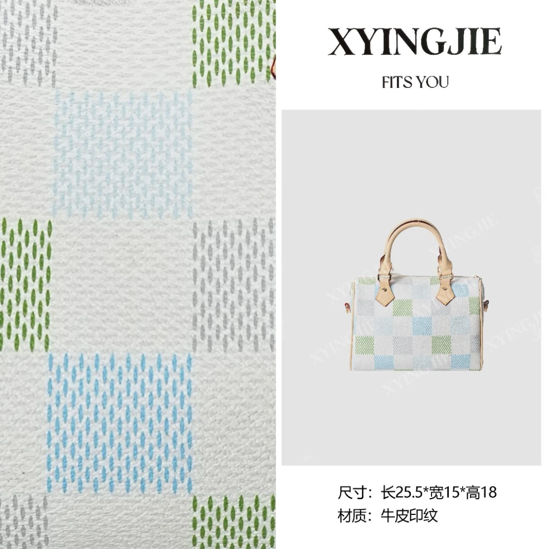 XYINGJIE· 原创设计棋盘格波士顿枕头包宽格手提包BNT-305米色