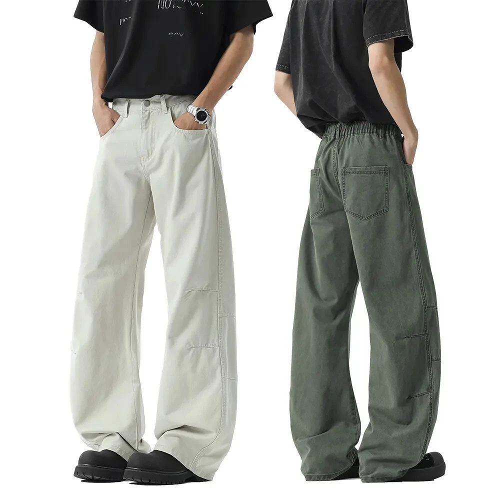 美式高街潮牌弯刀裤2025夏季情侣宽松高级感休闲裤直筒阔腿长裤男