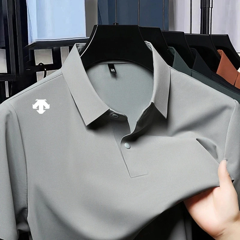 【换季清仓】新款冰丝短袖t恤男士中青年薄款休闲polo衫