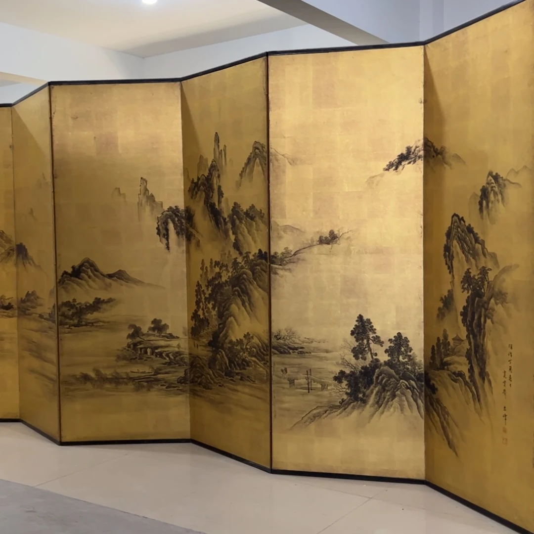 绘画屏风框画茶空间设计