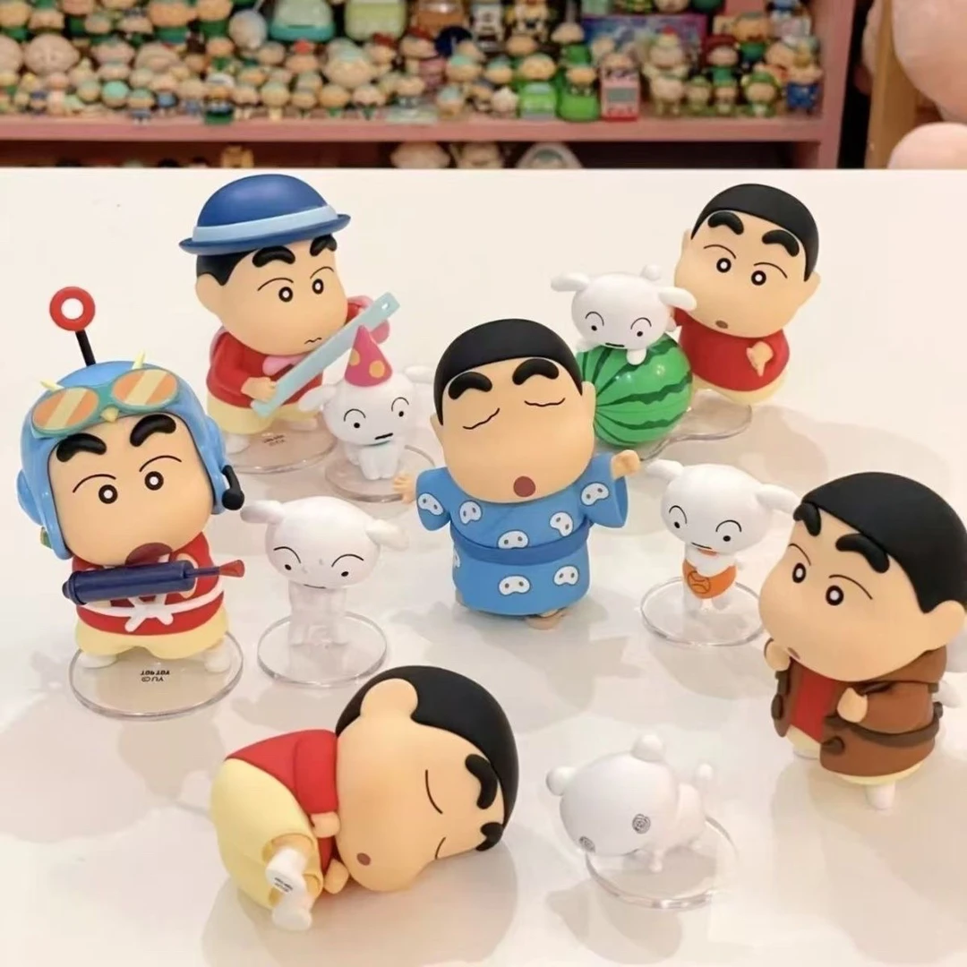正版蜡笔小新古早白神系列盲盒摆件