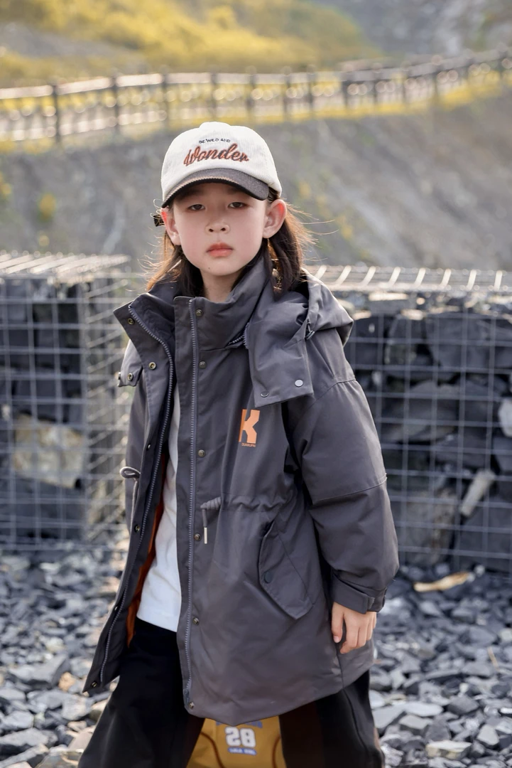 【断码捡漏】潮牌派克中长加厚中大童防风秋冬羽绒服童装儿童