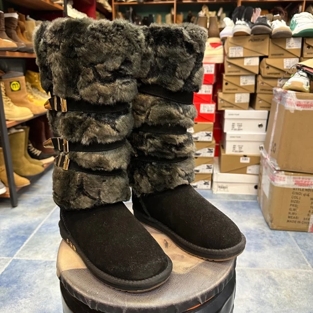 反季福利 雪地棉中高筒冬季保暖舒适黑色个性加厚