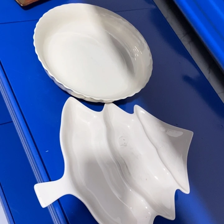 瓷片陶瓷品牙黄瓷干果盘+水果盘