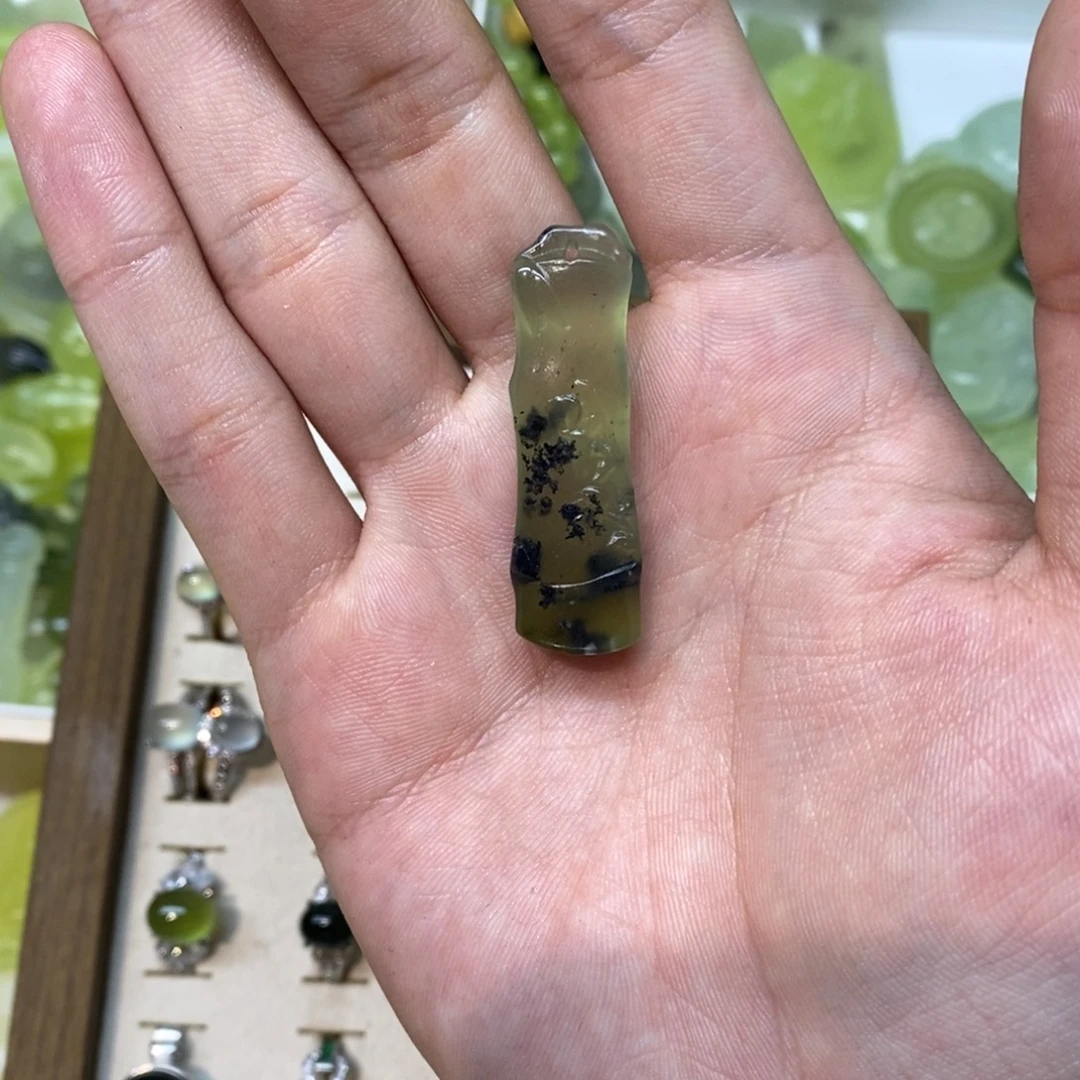 岫玉银S925镶嵌戒指
