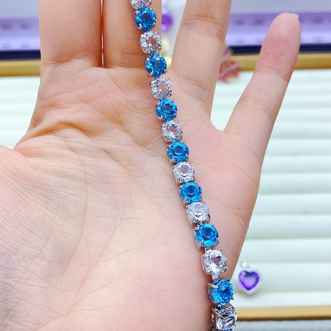 未镶嵌手链海蓝宝石