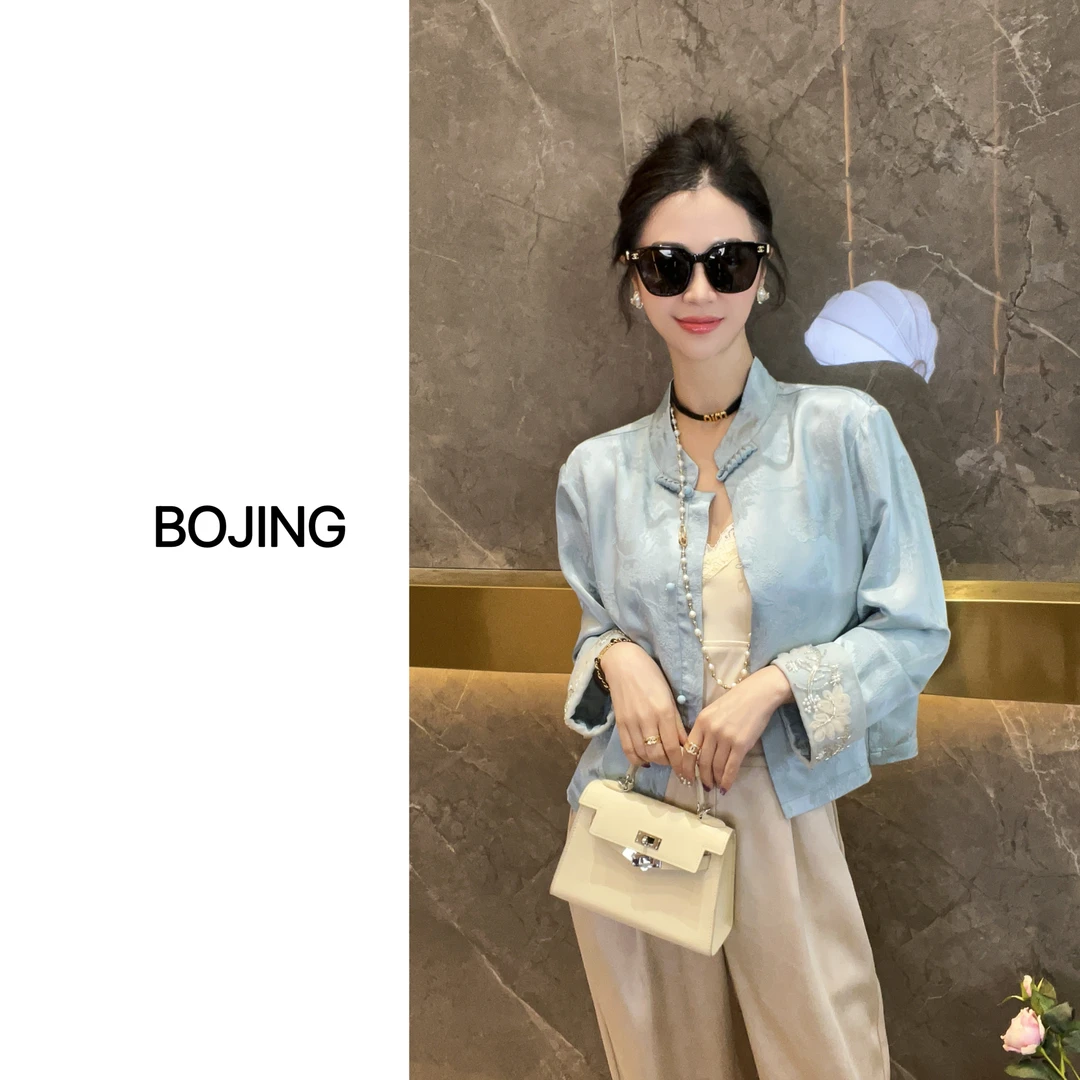 【春意盎然】新中式人丝春季中国风气质短款外套