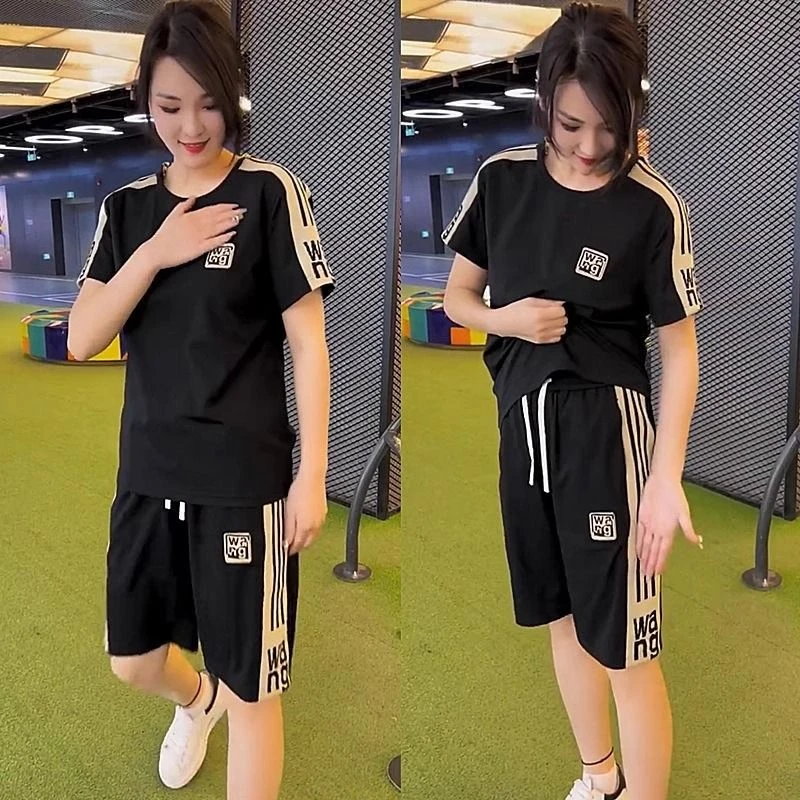 【现货】23016夏季多巴胺套装男士运动薄款休闲短袖短裤两件套