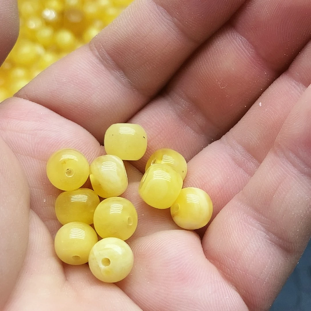 未镶嵌蜜蜡珠宝奇石9毫米老型微瑕随机一颗