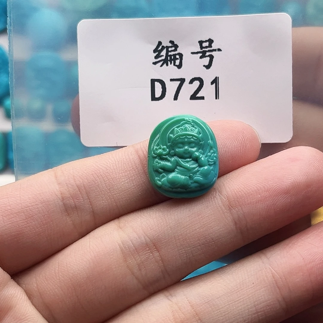 佛***姐未镶嵌绿松石天然原矿雕刻绿松石