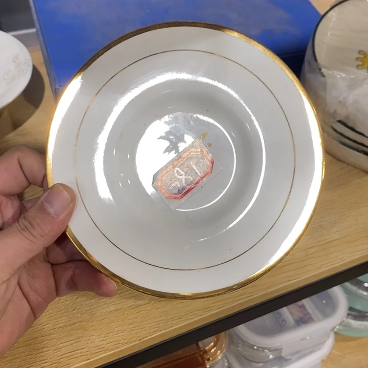 摆件陶281号11个装6英寸美地瓷金边吐骨碟咖啡碟
