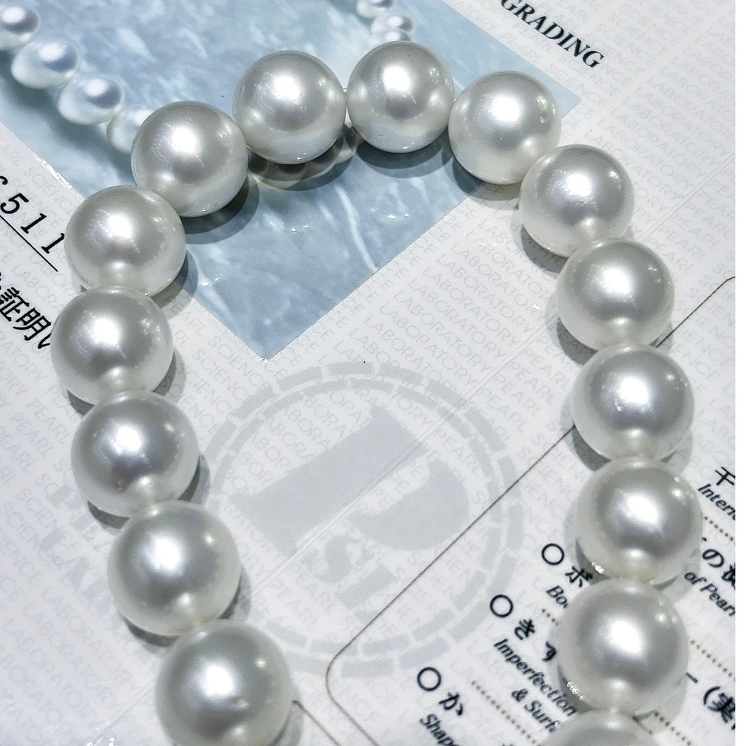【钱妈妈真选店】A78 海水澳白SK珍珠项链 12-15mm 多样性发一