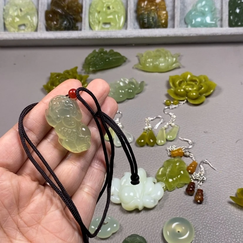 【闪购商品】未镶嵌蛇纹石玉挂件耳饰耳环项链