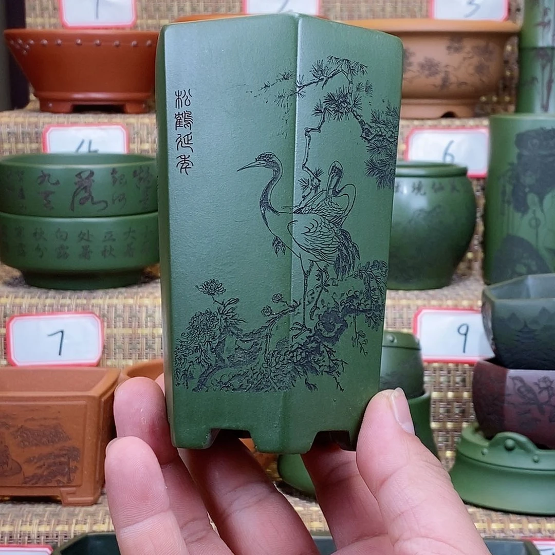 紫砂花盆我在等一