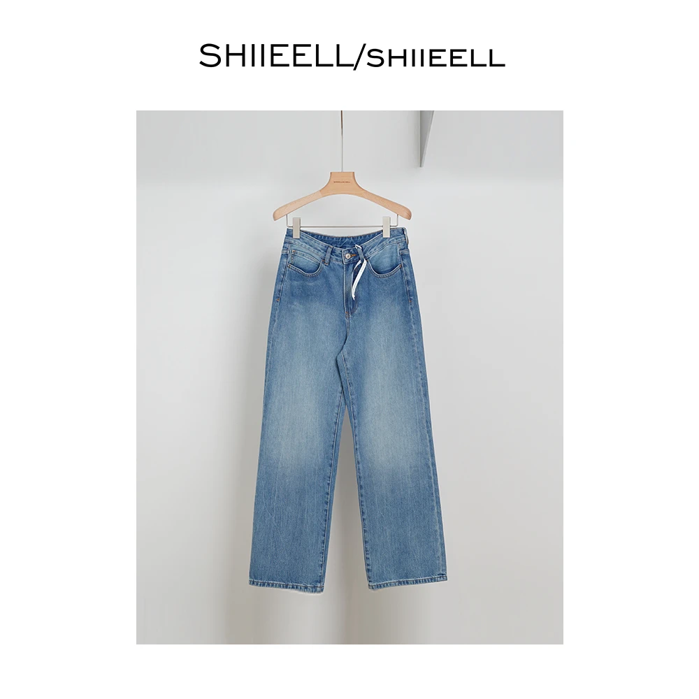 SHIIEELL水洗休闲百搭直筒牛仔裤Z9017
