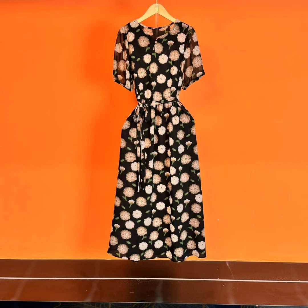 【老杨专属】2025夏季新款法式优雅设计师款收腰显瘦连衣裙-5502-58