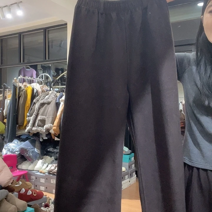 大瑶瑶同款咖色直筒裤