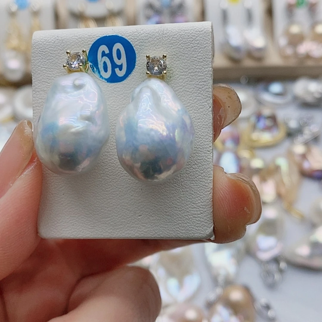 【闪购商品】淡水珍珠耳饰银S925镶嵌