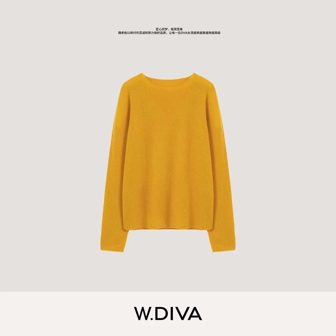 W.Diva【柔光罩衫】康赛妮100山羊绒大圆套头领长袖毛衫53Z123108