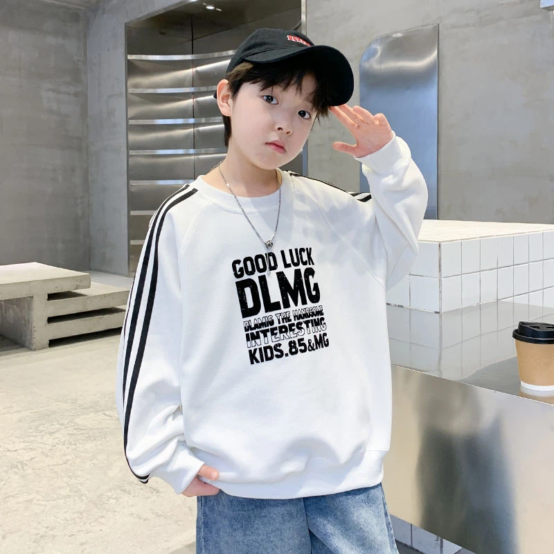 男童打底衫春秋新宽松男孩儿童卫衣中大童T恤长袖宽松春装薄洋气