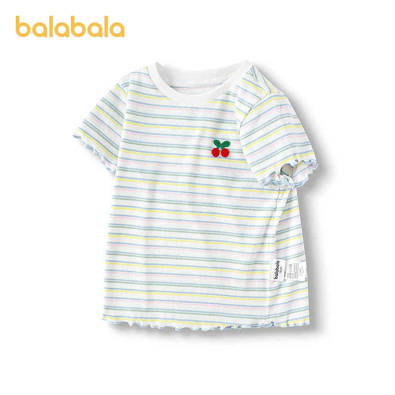 【商场同款】巴拉巴拉童装儿童短袖t恤女宝宝夏装甜美2025新款