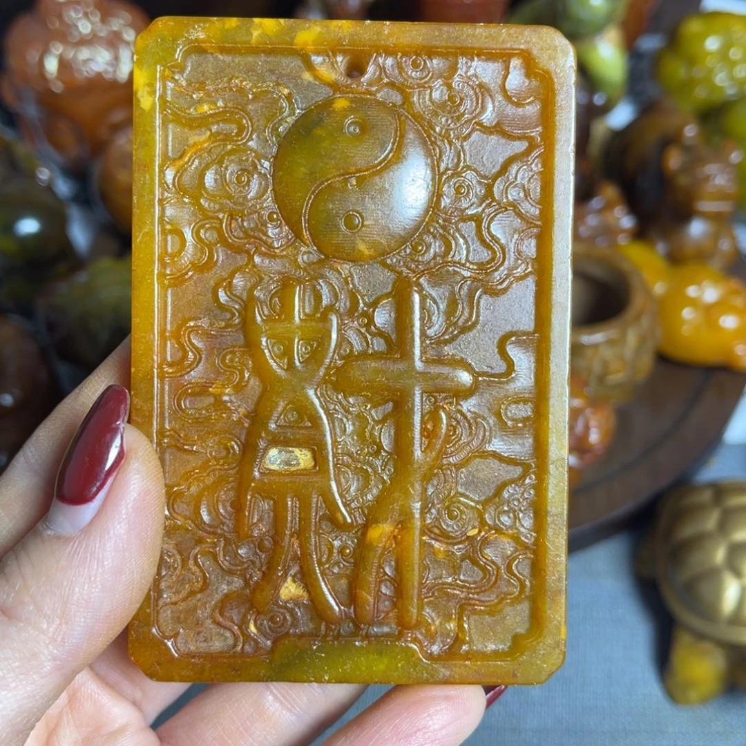 蛇纹石玉合金颈饰