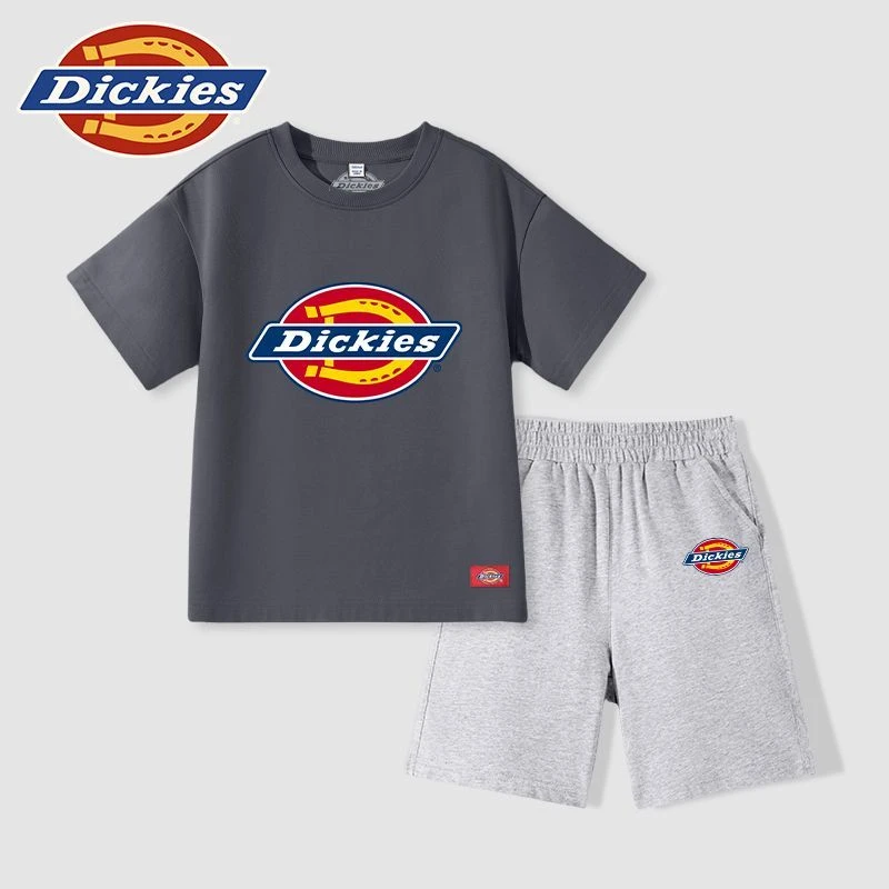 Dickies童装男童夏款套装 儿童纯棉舒适运动短袖+小童夏季短裤潮