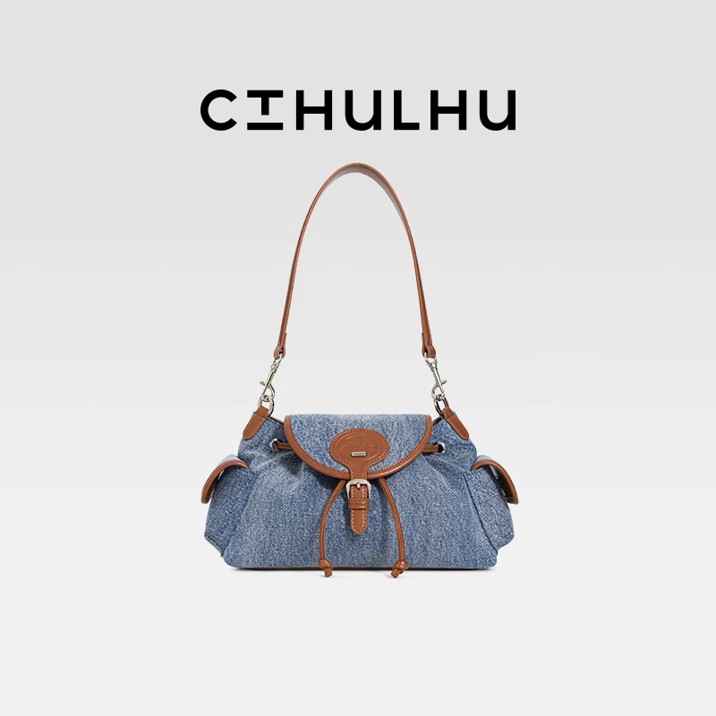 CTHULHU【丹宁抽绳旅行袋】CT505B142韩国小众品牌特色简约包LL