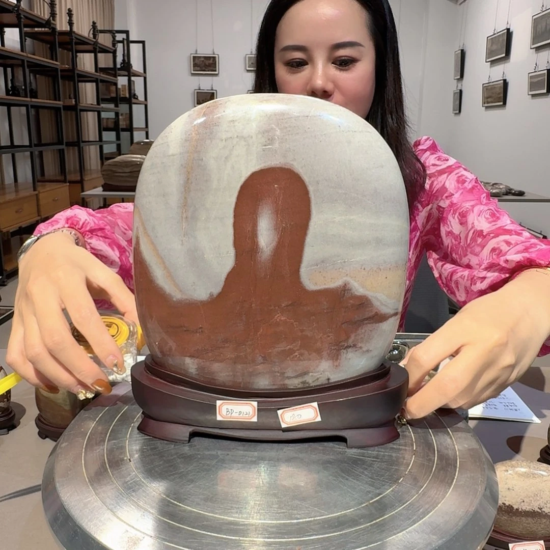 法***鸿20×23×3 长江画面石摆件