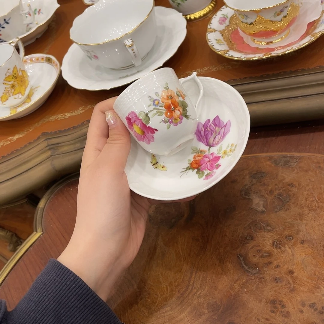 瓷片中古kpm摩卡杯子