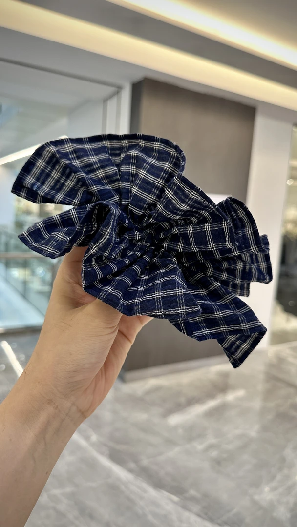 YONSHY(蓝格诗韵顶夹#)休闲风撞色格纹发饰
