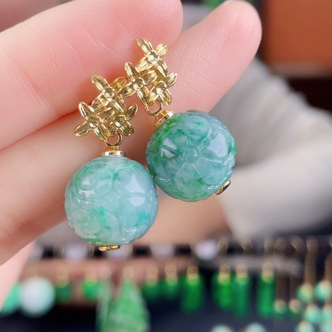 翡翠未镶嵌耳饰饰品