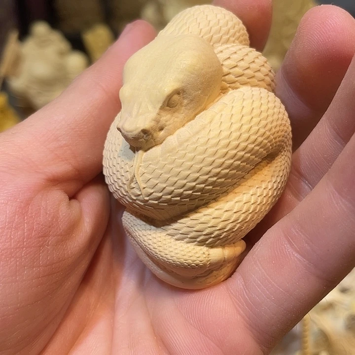 黄杨木小瑕疵大号蛇手把