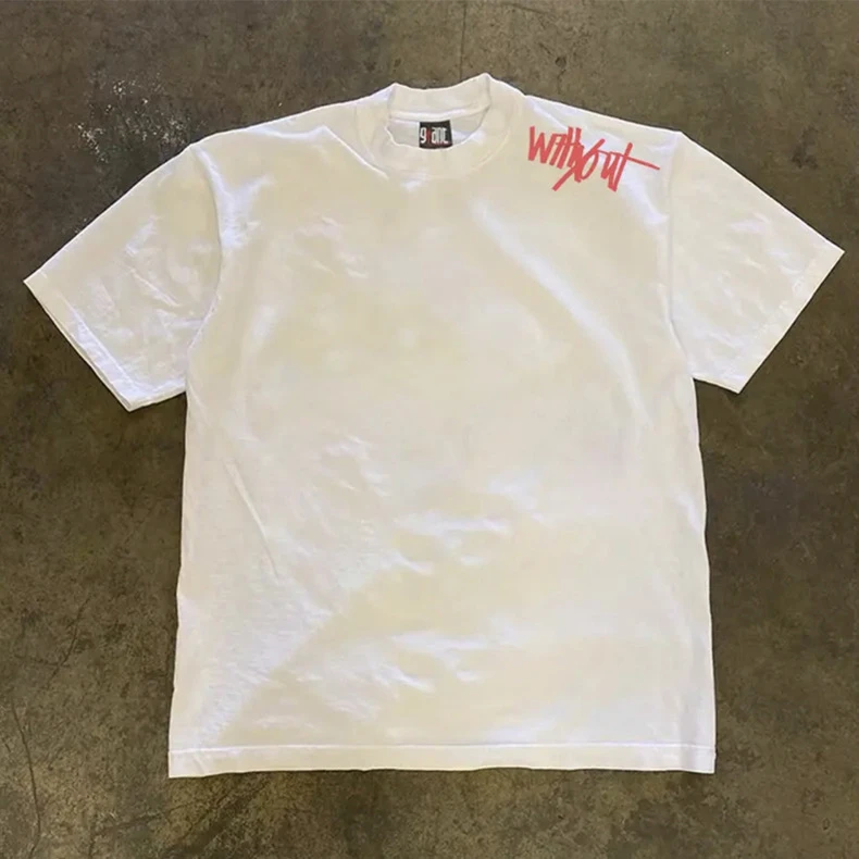 230g！重磅不透美式oversize简约夏季字母宽松小众短袖t恤男女