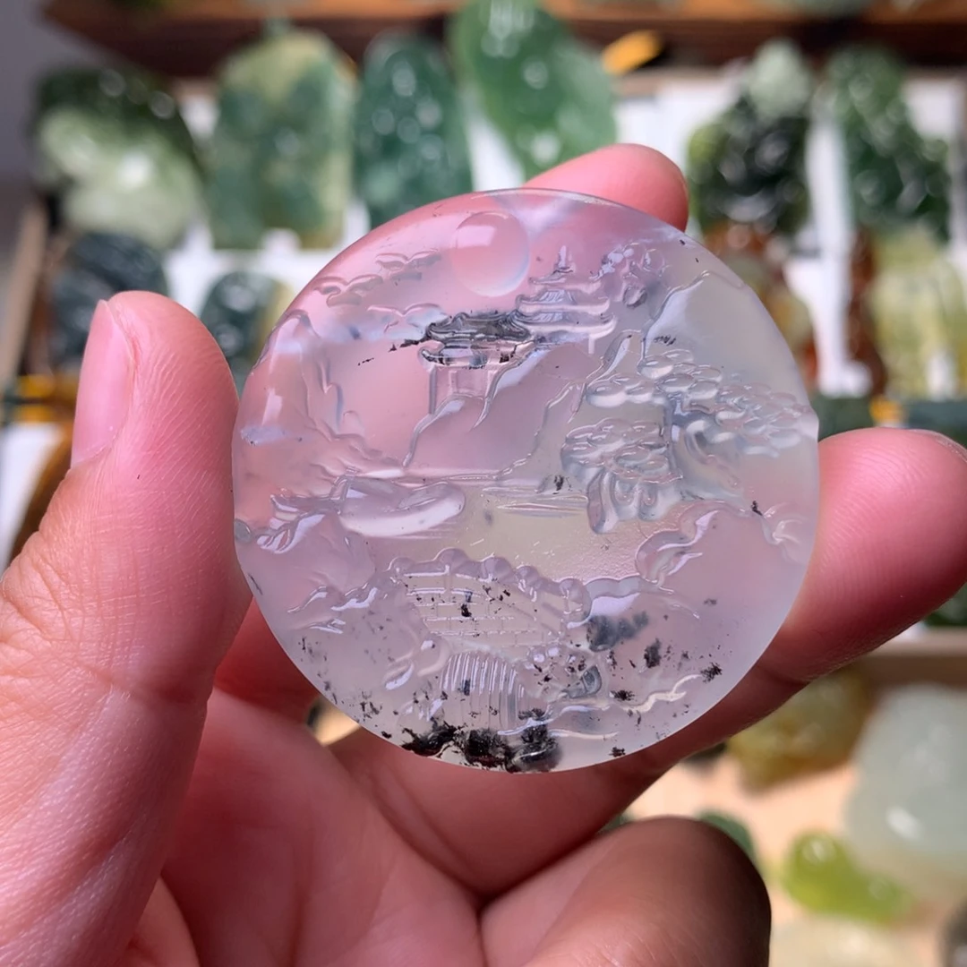 岫玉未镶嵌岫玉山水