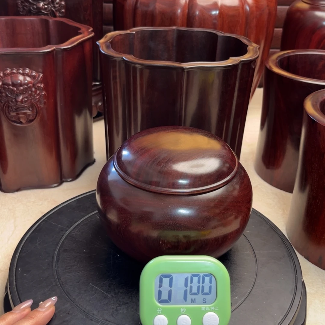 檀香木小叶紫檀茶叶罐