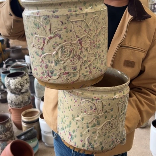 紫砂花盆高20口20———-