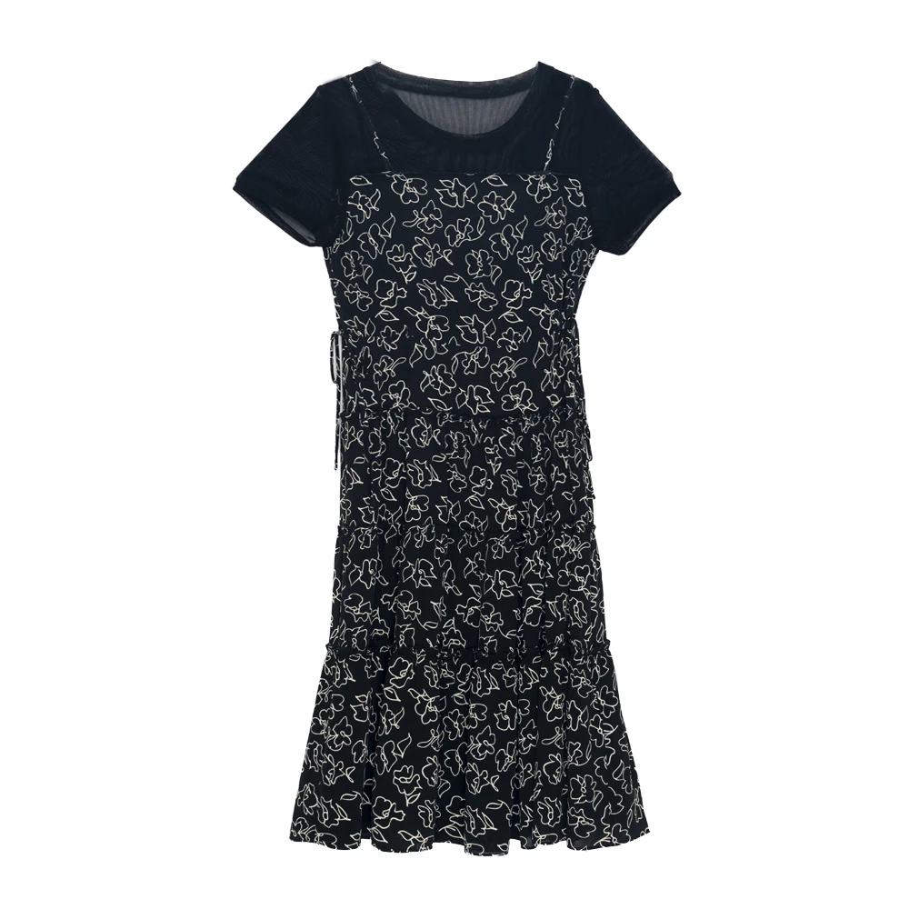 【YANGSHANG】碎花宽松百搭时髦小姨风单层连衣裙E4K610