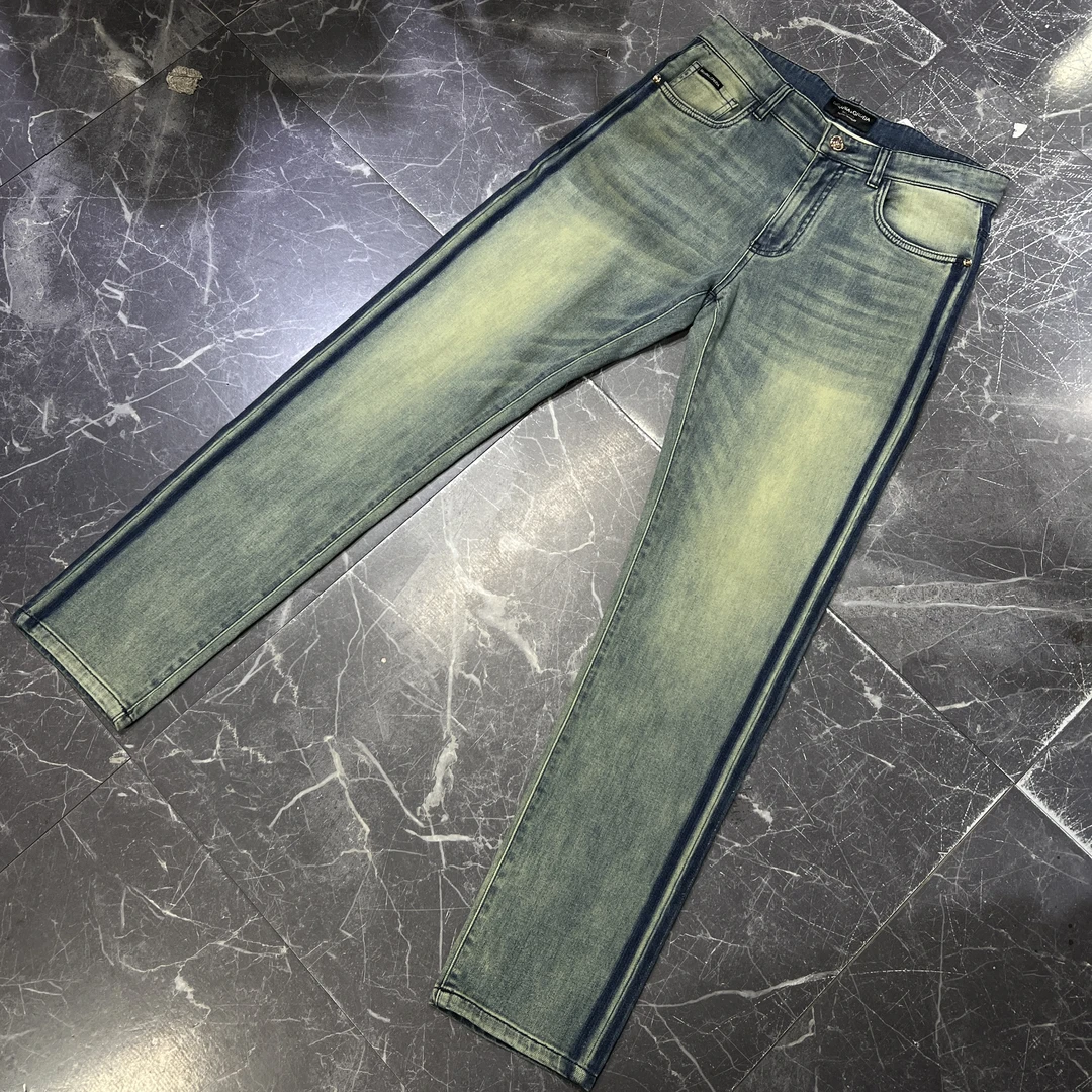 欧品春秋新款男士牛仔裤修身微弹时尚潮流高端百搭牛仔裤 8017