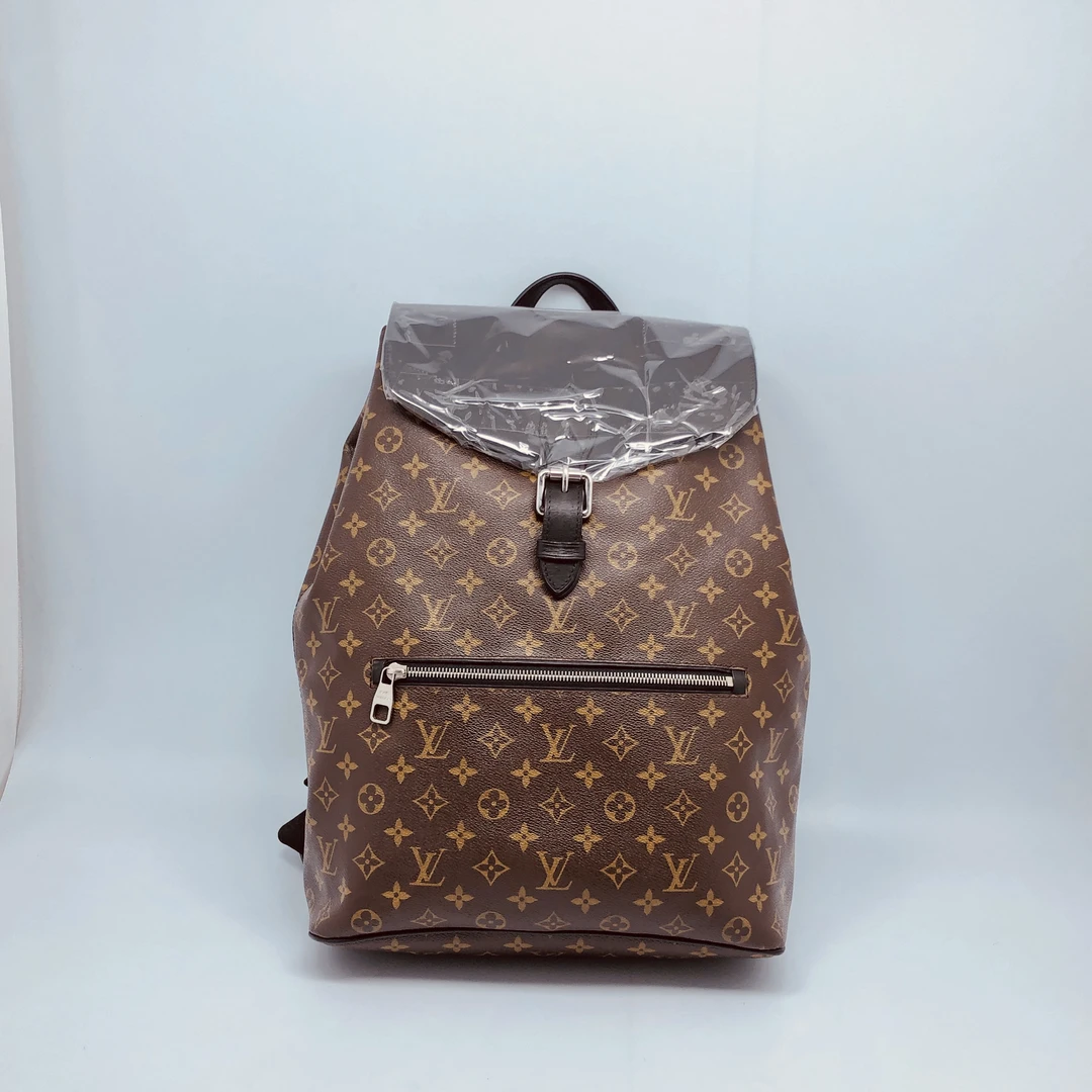 99新 LouisVuitton/路易威登 棕花单扣双肩包/4624号