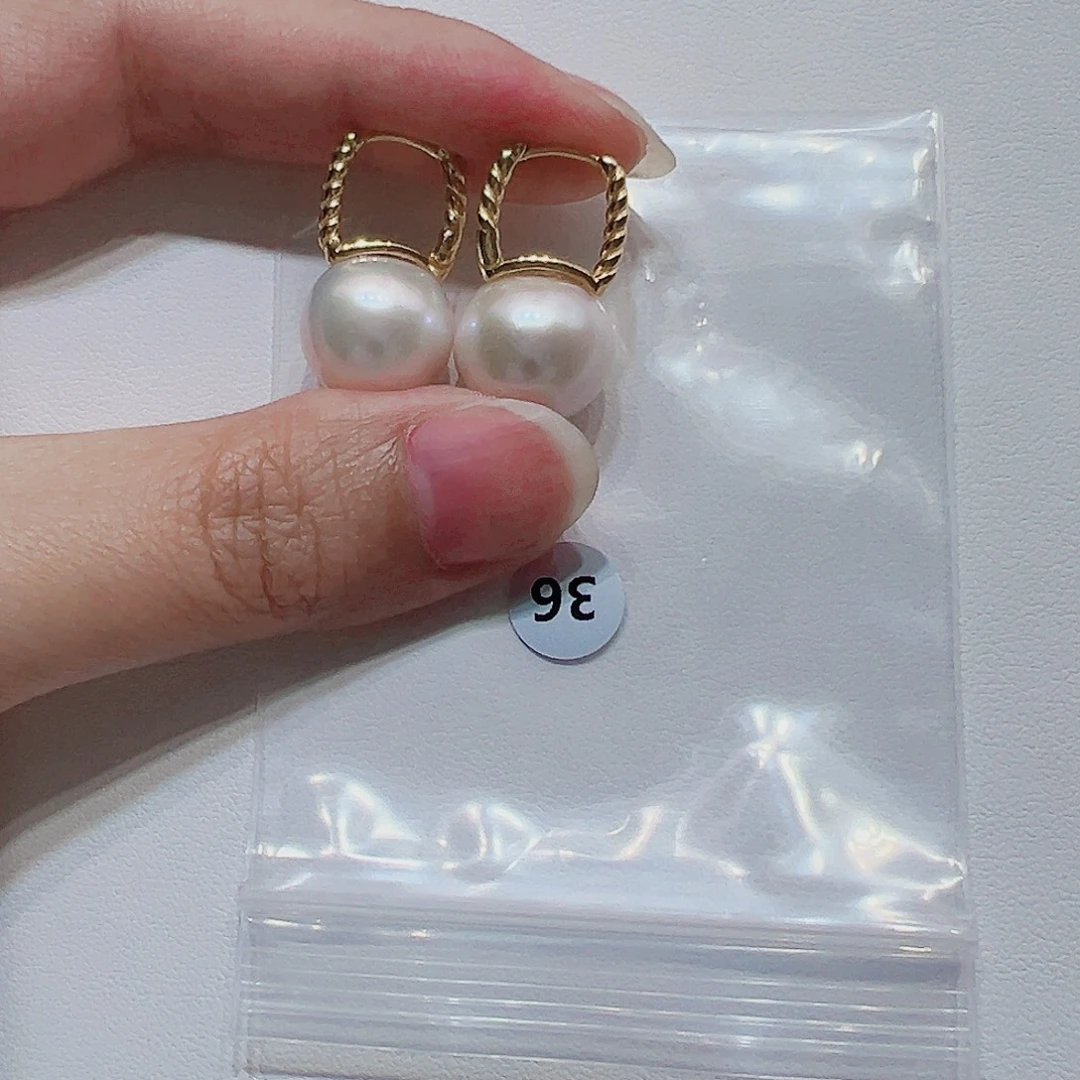 银S925镶嵌淡水珍珠耳饰
