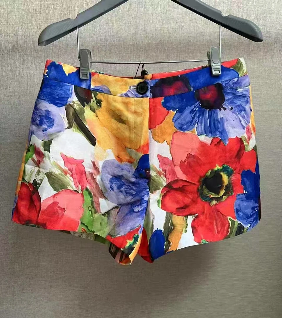 （不退换）100147彩色休闲迷彩百搭夏季短裤潮流时尚裤子女款