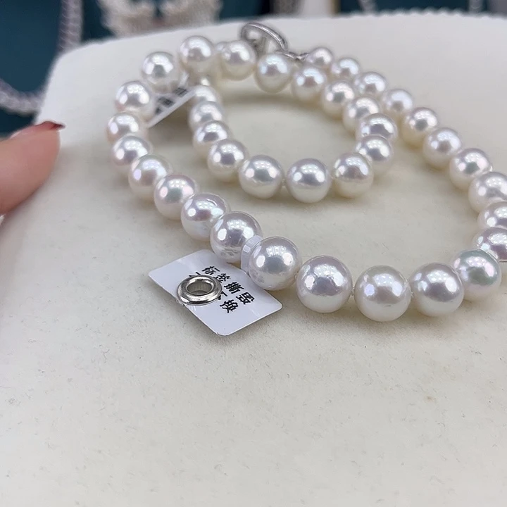 淡水珍珠银S925镶嵌颈饰10➕极光炫彩