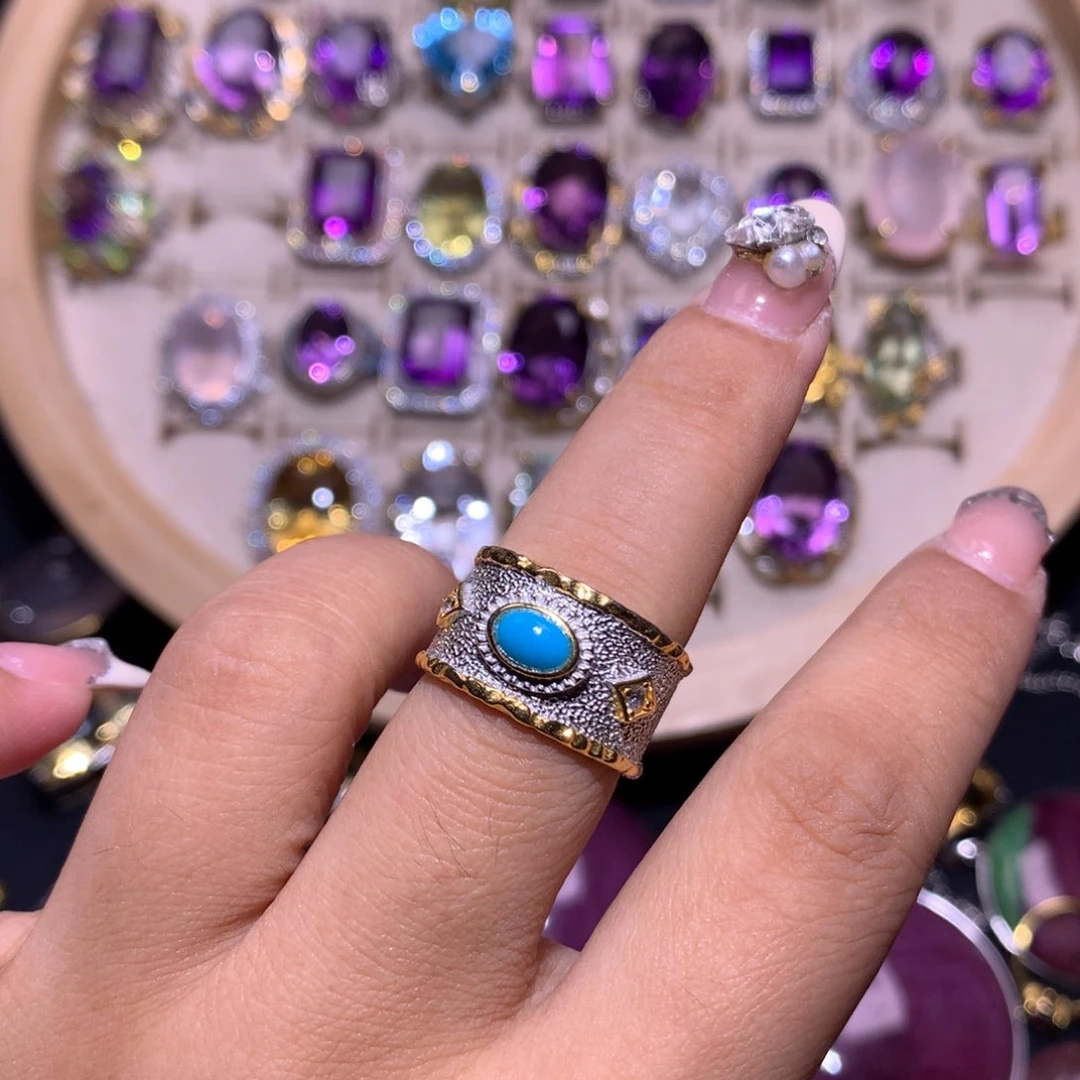 【闪购商品】银S925镶嵌戒指水晶豹*?戒指