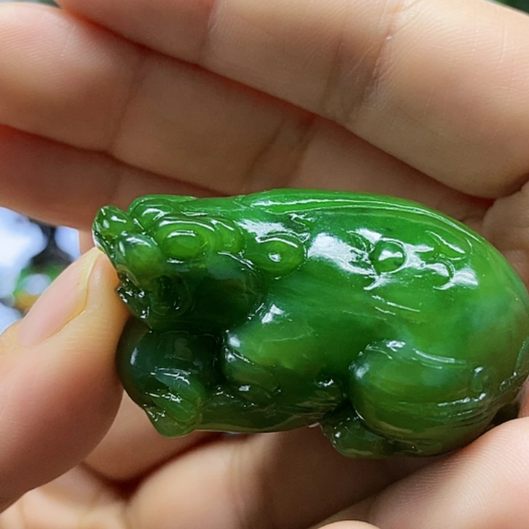 【闪购商品】和田玉（碧玉）挂件未镶嵌竹**歌