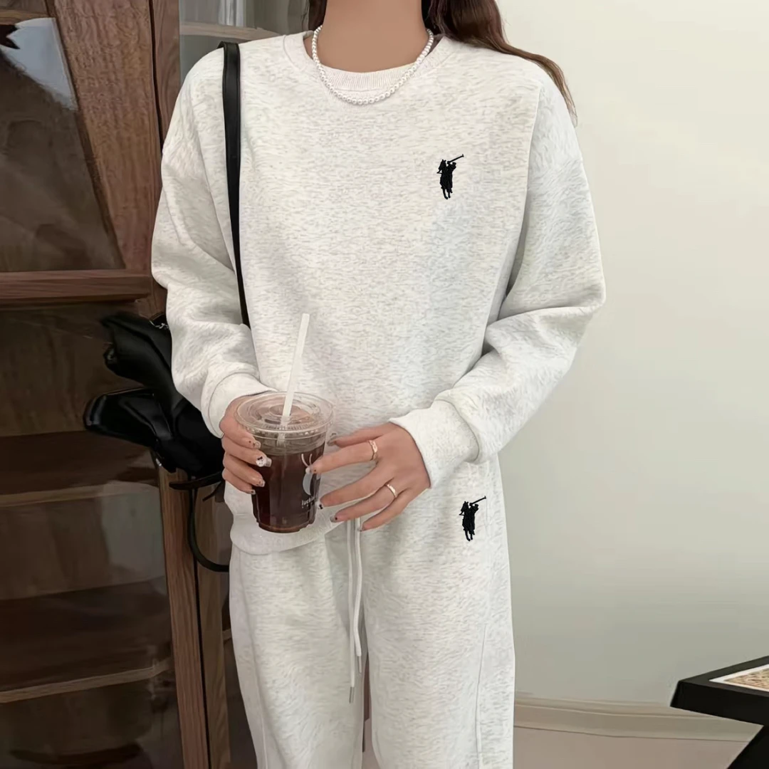 【逐世保罗刺绣-战马】运动休闲时尚华棉圆领卫衣百搭女士长袖韩版1