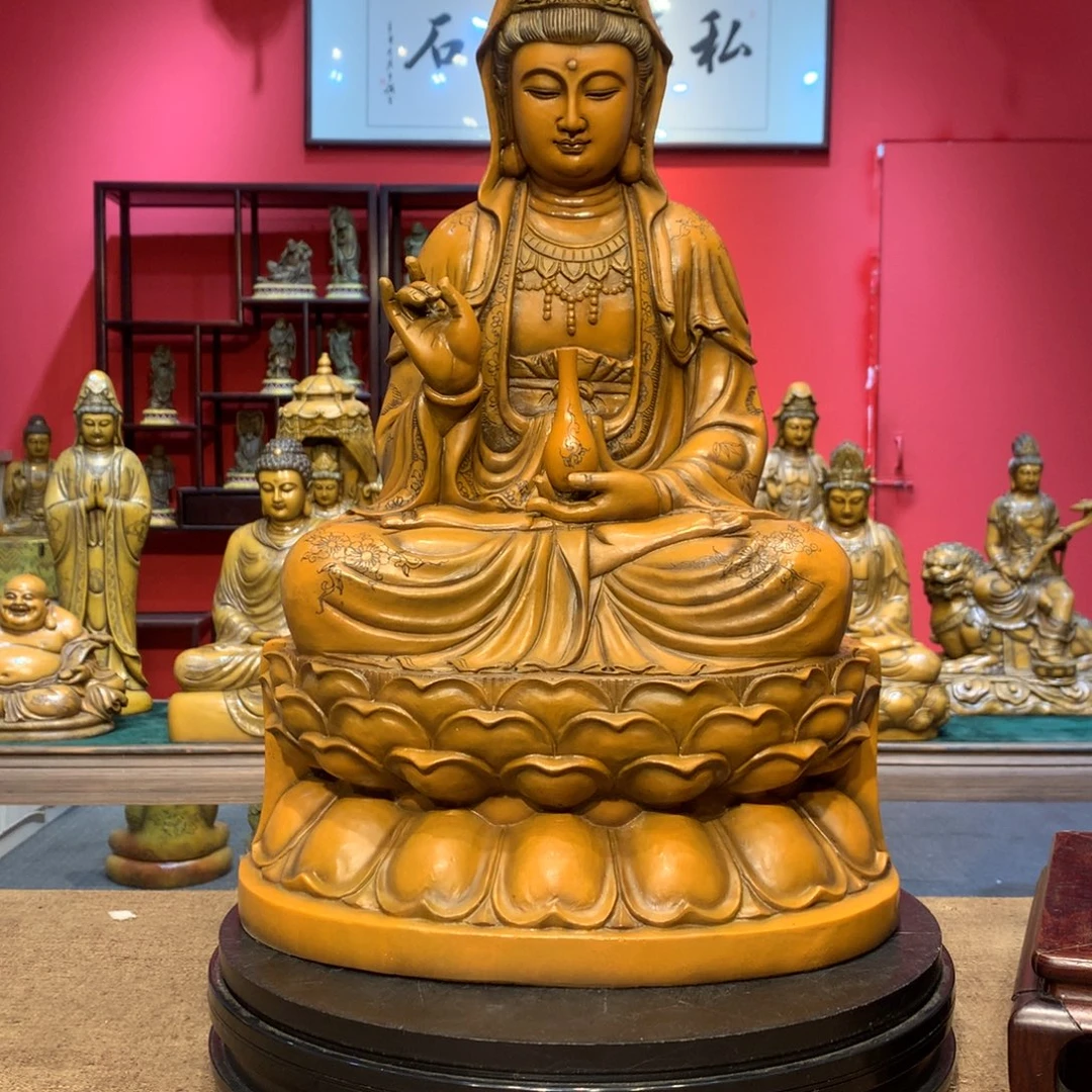 海***场寿山石寿山石观音雕刻