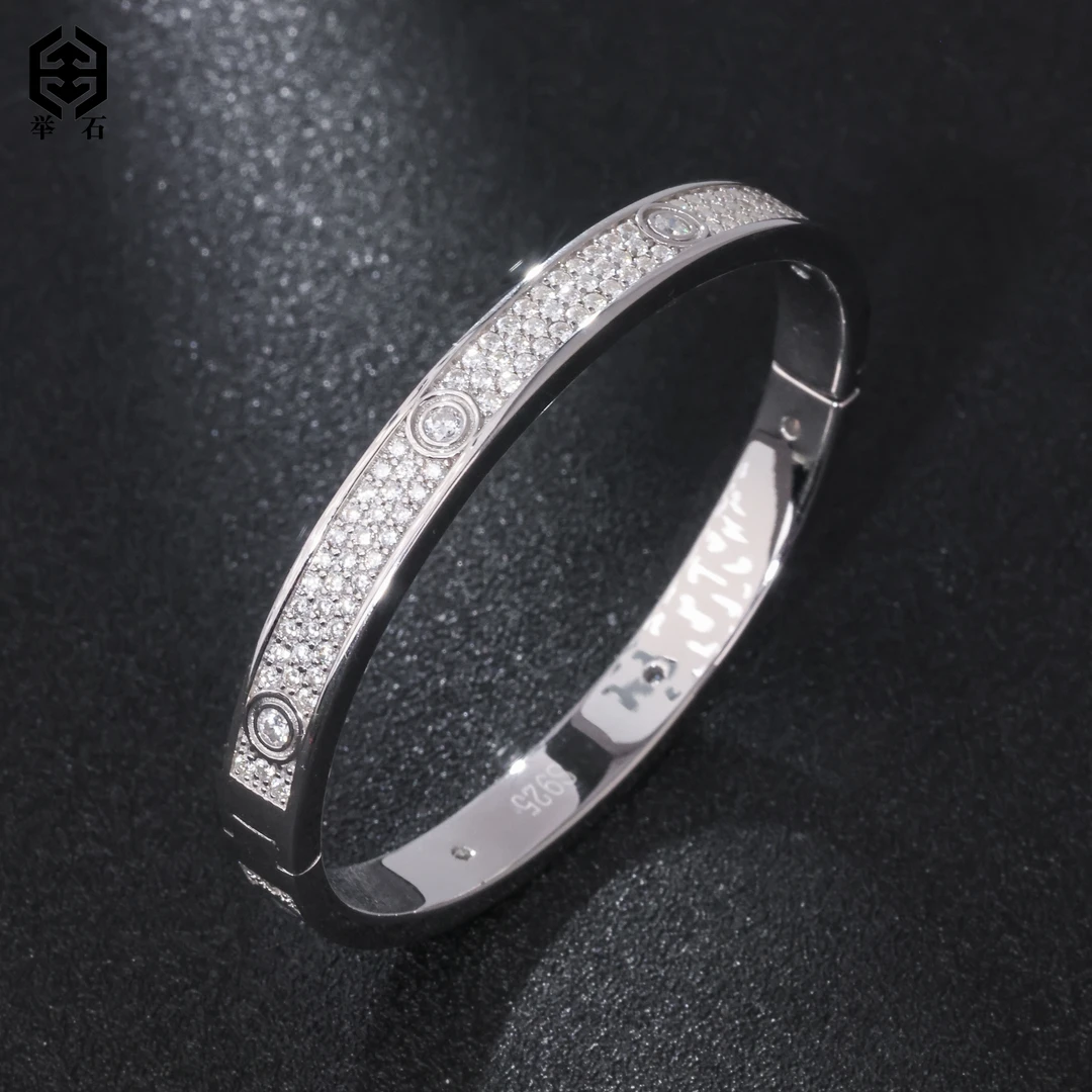 925银莫桑石银制品 【举石】X0418-9819-0112莫桑钻手镯（一件自选）u