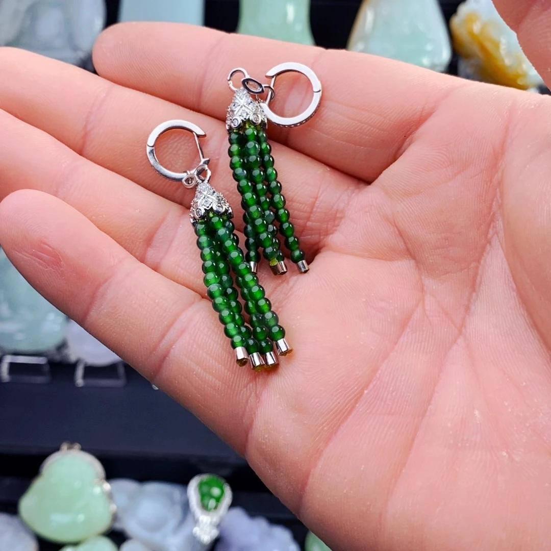 翡翠未镶嵌颈饰天然翡翠耳饰